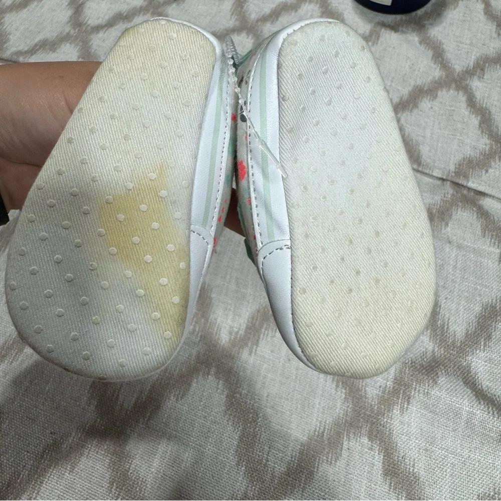 Sperry Baby Walker Shoes Bundle Pink Gold Glitter Floral 0-6M Size 1-2